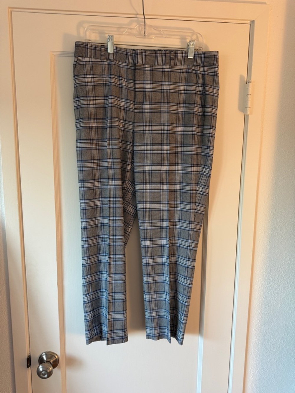 Banana Republic Avery Suit Pant - Blue and Gray Plaid